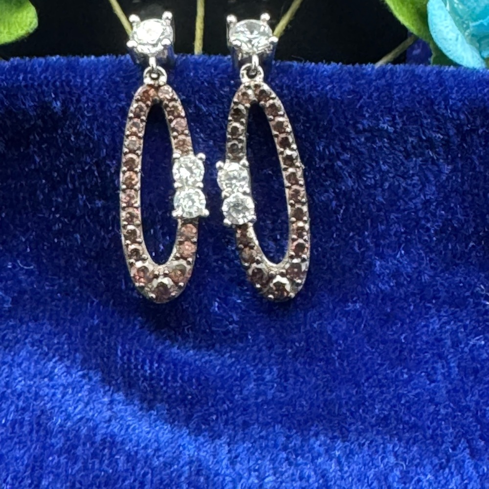 Silver Crystal Dangle Earrings